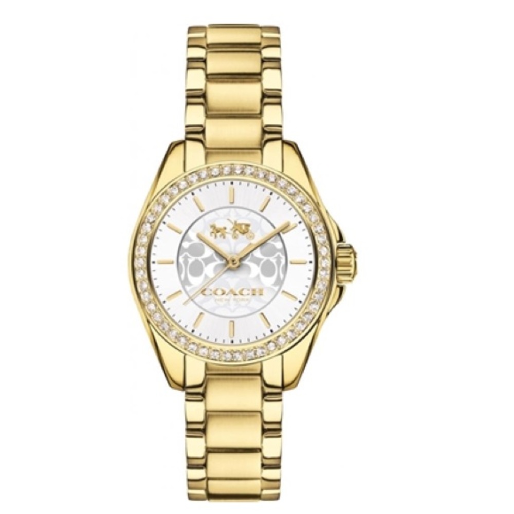 Coach Tristen Gild Signature Glitz Watch -Like new